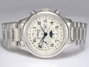 Replica Longines Master Collection Vollkalender Perpetual Calendar Automatic Moonphase with White