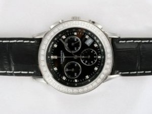 Replica Longines Watch Clous de Paris Chronograph Swiss ETA Movement Diamond Bezel and Marking with