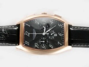 Replica Longines Watch Evidenza Working Chronograph with Black Dial-Roman Marking