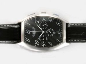 Replica Longines Watch Evidenza Working Chronograph Rose Gold Case with White Dial-Number Marking
