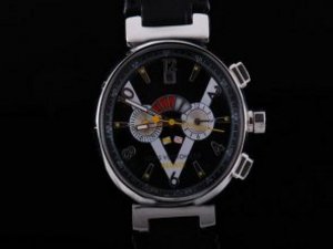 Replica Louis Vuitton Cup Watch Regate Automatic Black Dial and Strap
