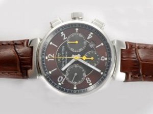 Replica Louis Vuitton Lv277 Watch Chronograph Swiss Valjoux 7750 Movement Brown Dial