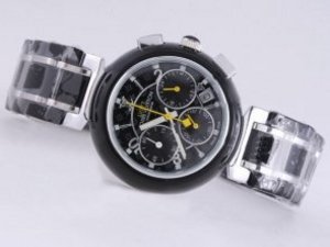 Replica Louis Vuitton Lv277 Watch Working Chronograph Black Ceramic Black Dial