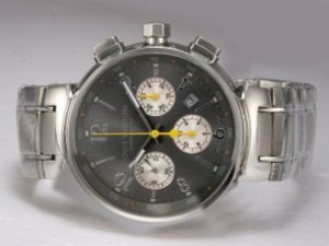 Replica Louis Vuitton Classic Watch Chronograph Swiss Valjoux 7750 Movement Gray Dial