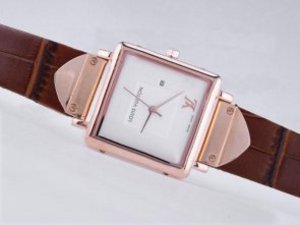 Replica Louis Vuitton Classic Watch Rose Gold Case with White Dial