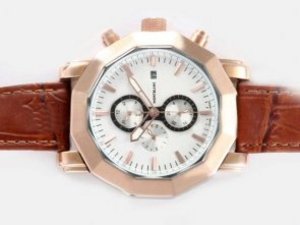 Replica Montblanc Sport Watch Chronograph Automatic Two Tone Case with White Dial