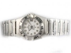 Replica Omega Constellation Watch Diamond Marking White Dial-Lady Size
