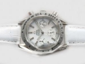 Replica Omega Speedmaster Watch Chronograph Automatic Diamond Marking with MOP Dial Lady Model