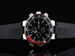 Replica Oris Watch Carlos Coste Working Chronograph Quartz Movement Silver Case with Black Dial-Blac