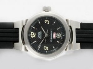 Replica Oris Watch Williams F1 Team Day Date Black Dial with Rubber Strap