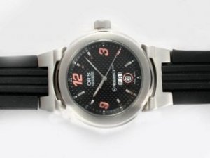Replica Oris Watch Williams F1 Team Day Date Black Dial with Rubber Strap