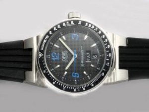 Replica Oris Watch Williams F1 Team Day Date Automatic Black Dial with Blue Marking-Rubber Strap