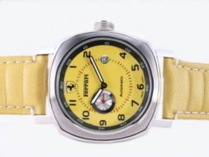 Replica Panerai Ferrari Watch Automatic Yellow Dial and Strap