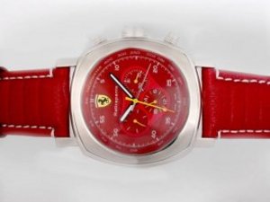 Replica Panerai Ferrari Watch Rattapante Chronograph Automatic Red Dial and Strap