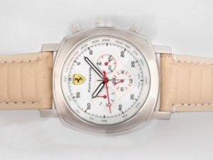 Replica Panerai Ferrari Watch Rattapante Chronograph Automatic White Dial