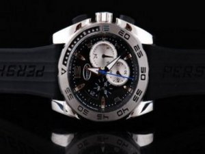 Replica Parmigiani Watch Pershing Chronograph Quartz Black Dial and White Bezel and Case--Big Date-B