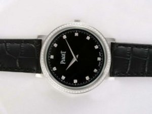 Replica Piaget Altiplano Watch Swiss ETA Movement Diamond Bezel And Marking With Black Dial