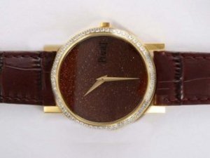 Replica Piaget Altiplano Watch Swiss ETA Movement Gold Case With Diamond Bezel Lady Size