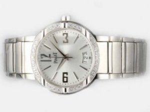 Replica Piaget Altiplano Watch XL Swiss ETA 2824 Movement Diamond Bezel With Silver Dial