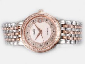Replica Piaget Altiplano Watch XL Swiss ETA 2836 Movement Two Tone-Diamond Marking With MOP Dial