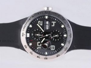 Replica Porsche Design Watch Flat 6 Chronograph Automatic Black Dial-Same Structure As 7750-High Qua