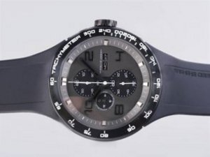 Replica Porsche Design Watch Flat 6 Working Chronograph PVD Case With Black Dial-Same Structure As 7