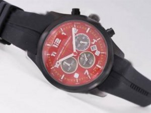Replica Porsche Design Watch Indicator Working Chronograph PVD Case With Red Dial