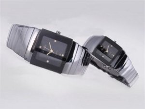 Replica Rado DiaStar Watch Authentic Ceramic Diamond Marking With Black Dial Couple Watch