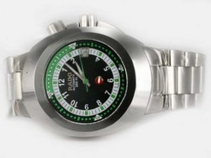 Replica Rado DiaStar Watch Automatic 300M Black Dial /Green Marking-Tungsten Steel Bezel