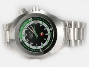 Replica Rado DiaStar Watch Automatic 300M Black Dial /Green Marking-Tungsten Steel Bezel