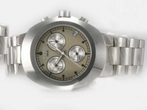 Replica Rado DiaStar Watch Chronograph Swiss ETA Movement Grey Dial-Tungsten Steel Bezel