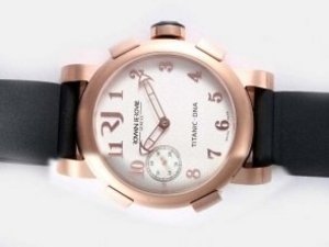 Replica Romain Jerome Watch Titanic-DNA Automatic Rose Gold Case And Bezel White Dial