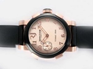 Replica Romain Jerome Watch Titanic-DNA Automatic Rose Gold Case Champagne Dial