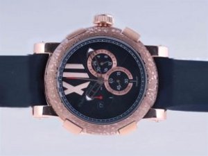Replica Romain Jerome Watch Titanic-DNA Working Chronograph Rose Gold Case-Rusted Bezel