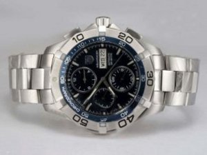 Replica Tag Heuer Aquaracer Watch Chrono Day-Date Chronograph Automatic Blue Dial Same Chassis As 77