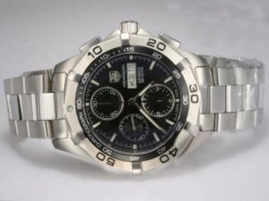 Replica Tag Heuer Aquaracer Watch Chrono Day-Date Swiss Valjoux 7750 Movement Black Dial AR Coating