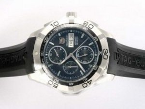 Replica Tag Heuer Aquaracer Watch Chrono Day-Date Chronograph Automatic Black Dial Same Chassis As 7