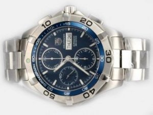 Replica Tag Heuer Aquaracer Watch Chrono Day-Date Swiss Valjoux 7750 Movement Blue Dial
