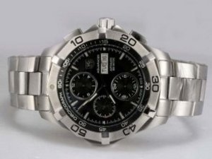 Replica Tag Heuer Aquaracer Watch Chrono Day-Date Black Dial Same Chassis As 7750-High Quality