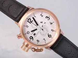 Replica U-Boat Flight Deck Watch 50mm Working Chronograph Rose Gold Case-Same Structure As 7750-High
