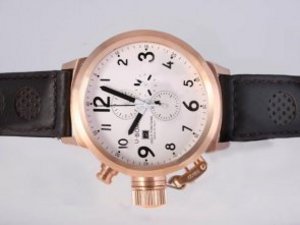 Replica U-Boat Flight Deck Watch 50mm Working Chronograph Rose Gold Case-Same Structure As 7750-High