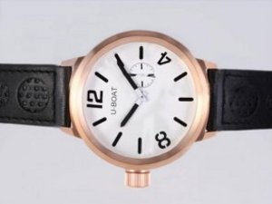 Replica U-Boat Italo Fontana Watch Automatic Rose Gold Case With White Dial