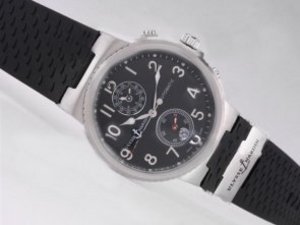Replica Ulysse Nardin Watch Le Locle Suisse Chronograph Automatic with Black Dial-Number Marking