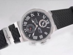 Replica Ulysse Nardin Watch Le Locle Suisse Chronograph Automatic with Black Dial-Roman Marking