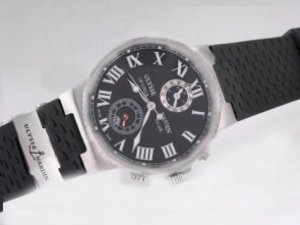 Replica Ulysse Nardin Watch Le Locle Suisse Chronograph Automatic with Black Dial-Roman Marking