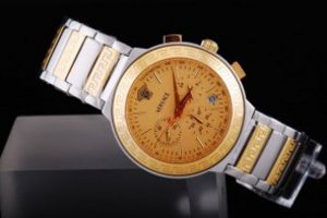 Replica Versace Watch Automatic Two Tone-18K Gold with Golden Dial